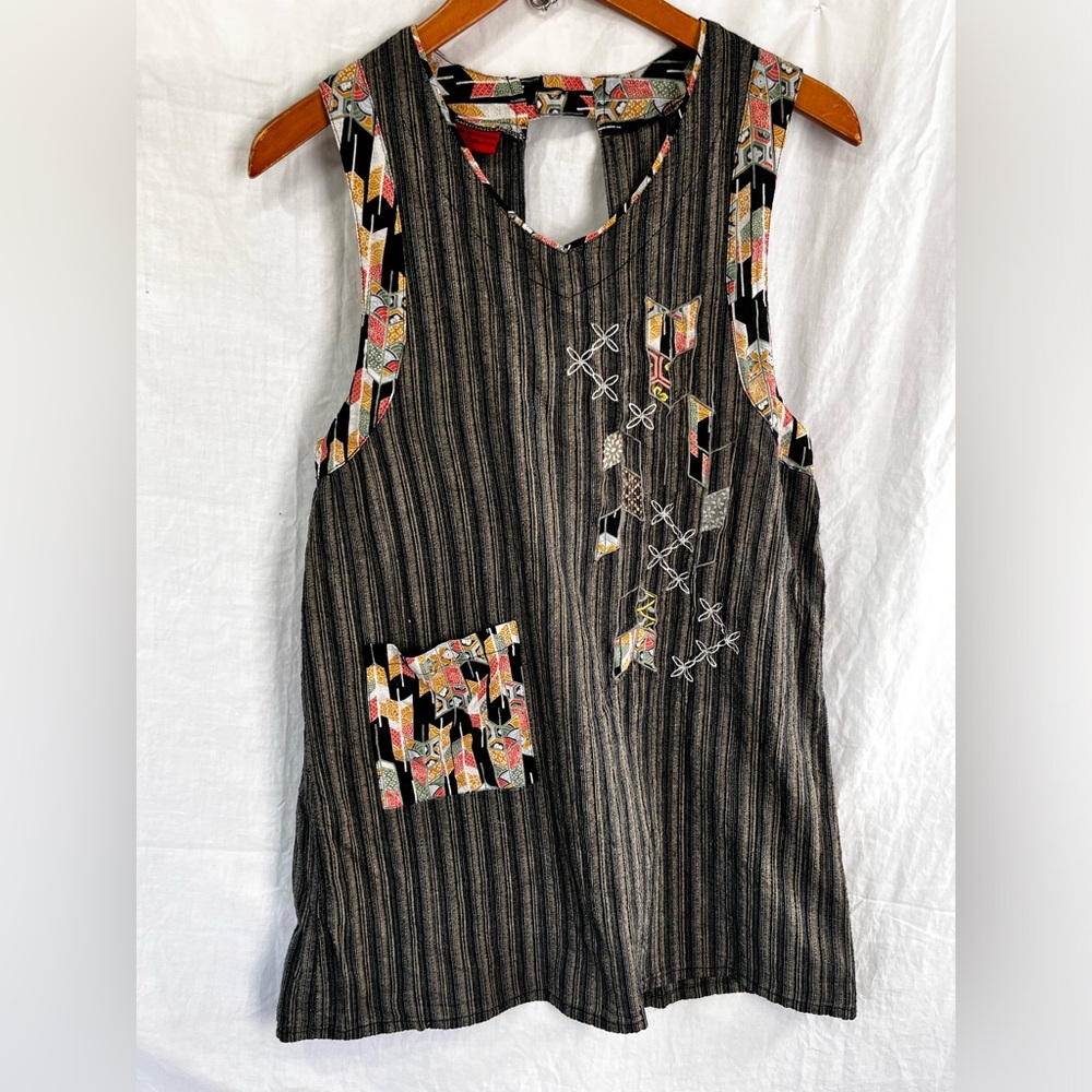 Patchwork Apron Vintage Wa Modernism Collection by Ogran Grey Trad Wife Artsy M